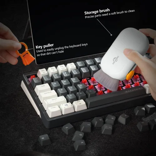 Miniatura 2 de SIN SHINE Limpiador de teclado 7 en 1, limpiador de teclado para computadora portátil, monitor, TV, teléfono, computadora (BBH01-Blanco)