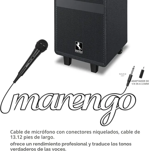 Miniatura 4 de Marengo Micrófono de Mano con Cable, Micrófono Vocal Dinámico Cardioide con Cable de 13 pies e Interruptor de Encendido/Apagado, Idealmente Adecuado
