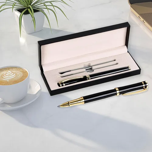 Miniatura 3 de Bolígrafo con caja de regalo, bolígrafo de escritura de lujo con 2 recambios de tinta negra extra, bolígrafos ejecutivos, ancho de línea, 0.020 in