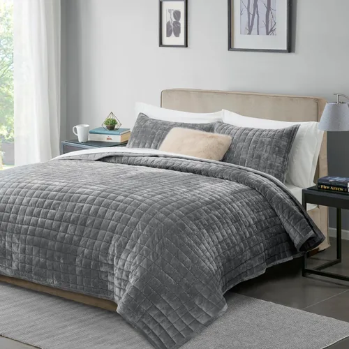 Miniatura 31 de RECYCO Juego de edredón de terciopelo de lujo tamaño individual/individual XL, juegos de cama, juego de cubrecama de terciopelo ultra suave, colcha