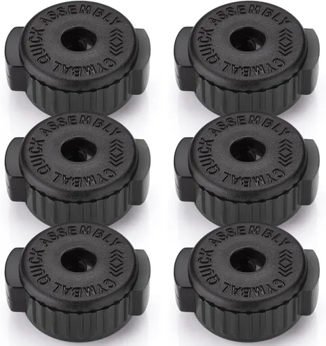 Miniatura 7 de Facmogu 6 piezas de tuercas de platillo de plástico negro, tuerca de platillo de 8 mm de ajuste rápido para kit de tambor de percusión, tuerca