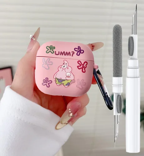 Miniatura 12 de Linda Funda de Pato para Airpod de 2ª y 1ª Generación, Divertida Funda de Airpods 3D de Dibujos Animados Kawaii con Kit de Limpieza y Llavero