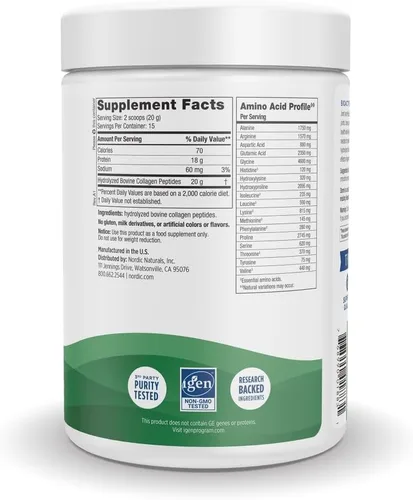Miniatura 2 de Nordic Naturals Péptidos de colágeno para articulaciones y músculos, sin sabor, 10.6 onzas, suplemento de colágeno para la salud de la piel