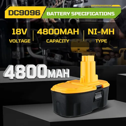 Miniatura 2 de 4800mAh DC9096 Batería de repuesto para Dewalt 18V XRP Batería NI-MH DC9099 DC9098 DW9099 DW9098 DW9098 Compatible con cargadores de herramientas