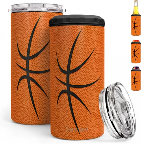 Miniatura 10 de SANDJEST Regalos para Papá Bonito de Bonus - Vaso de 12oz de la Hijastra, el Hijo - Diseño 4 en 1 Vaso de Papá Paso Aislante Enfriador de Latas