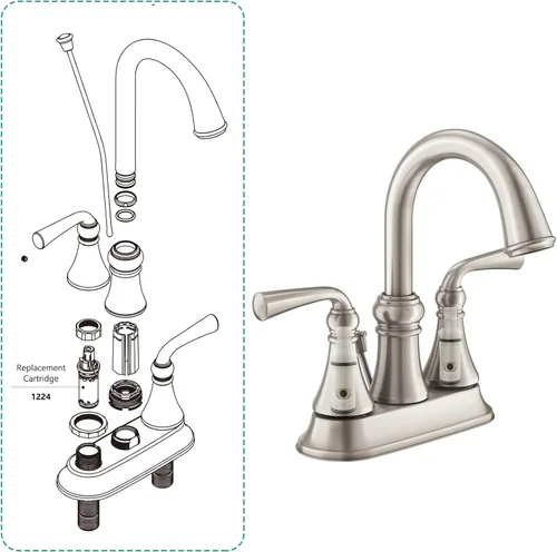 Miniatura 9 de 1224 1224B Kit de repuesto de cartucho de grifo para la mayoría de grifos Moen de doble mango y kit de reparación de bañera/duchas, repuesto