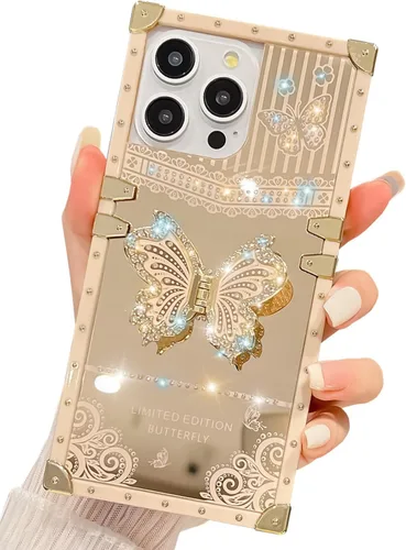 Miniatura 23 de Compatible con Funda Samsung Galaxy S22 Ultra, Diseño de Mariposa Brillante de Lujo con Soporte Plegable Kickstand para Mujeres y Niñas, Funda Rosa