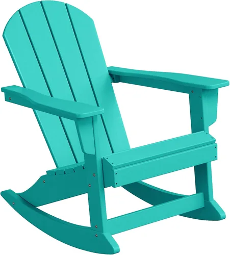 Miniatura 82 de WestinTrends Silla mecedora Malibu de poliéster para exterior/patio Adirondack, Negra