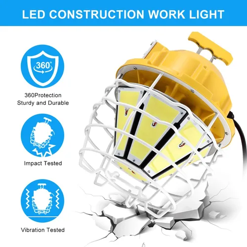 Miniatura 4 de Luz de trabajo temporal LED 250W 37500LM 5000K Luz diurna blanca alta Bahía LED luz de construcción con gancho portátil enlazable duradero LED