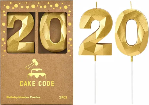Miniatura 14 de Velas de 7 cm de Oro Cristal Número 17 para Pastel de Cumpleaños, Velas de Oro y Número para Celebración de Fiesta