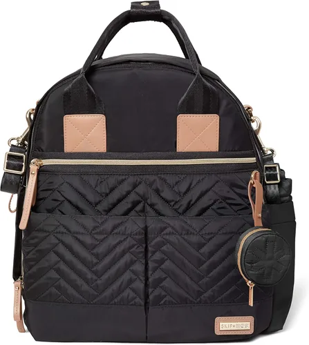 Skip Hop Mochila para pañales: Suite Juego de mochila para pañales 6 en 1, bolsa de viaje multifunción para bebé con cambiador, correas para Negro