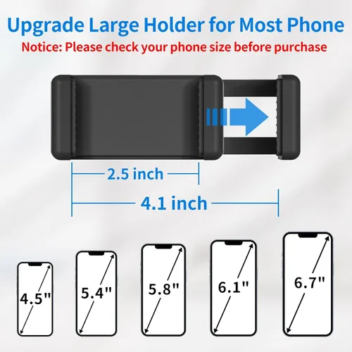 Miniatura 5 de Soporte universal para micrófono para soporte de micrófono, se adapta a la mayoría de teléfonos inteligentes de 3.5 a 7.5 pulgadas, soporte flexible