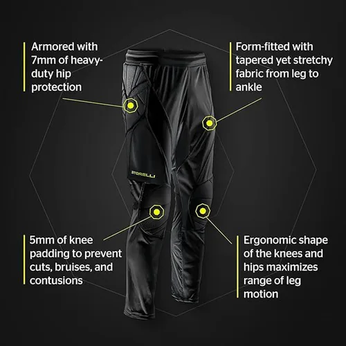 Miniatura 5 de Storelli ExoShield Goalkeeper Pants, High-Impact Protection, Sweat-Wicking, Breathable Athletic Full Length Pants for Soccer
