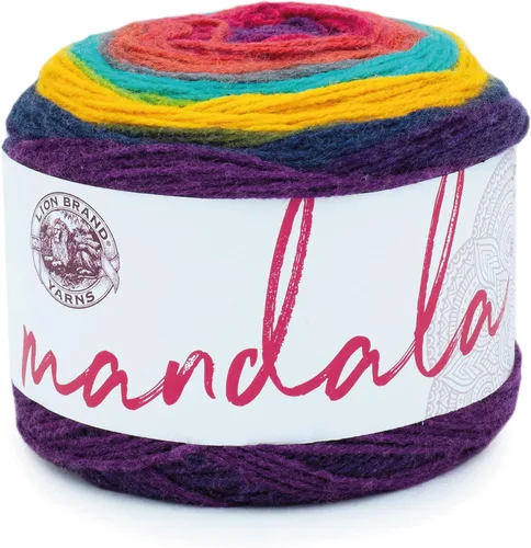 Miniatura 78 de Lion Brand Yarn Mandala - Hilo multicolor para ganchillo,tejido y manualidades, color Liger, 1770 pies, paquete de 1 unidad