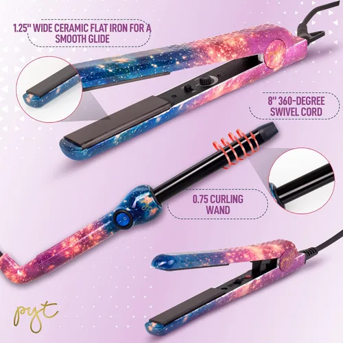 Miniatura 3 de PYT Lola Tool Kit 1.25 Plancha Plana 1 Varita Curling 0.748 in 1 Mini Plancha De Pelo