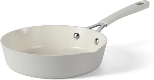 Martha Stewart Heathland - Sartén de aluminio de 8 pulgadas, no tóxico, sartén antiadherente de cerámica de alta calidad, sartén para huevos de