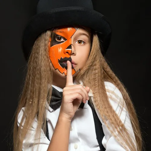 Miniatura 4 de Ojo naranja negro Deportes, palo de pintura de cuerpo de cara naranja, resistente al sudor, impermeable, pintura facial, maquillaje para Halloween