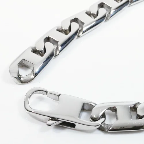 Miniatura 2 de Pulsera plana de acero inoxidable para hombre, 0.433 in, 8,5 pulgadas