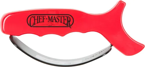 Chef Master 90015 - Afilador de cuchillos de cocina de mano (1 unidad) - Herramienta de grado profesional con cuchillas de carburo reversibles,