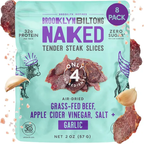Miniatura 25 de Brooklyn Biltong Regalo de carne seca de res para hombres (Paquete de caja de regalo Biltong de 7) – Carne de res saludable alimentada con pasto