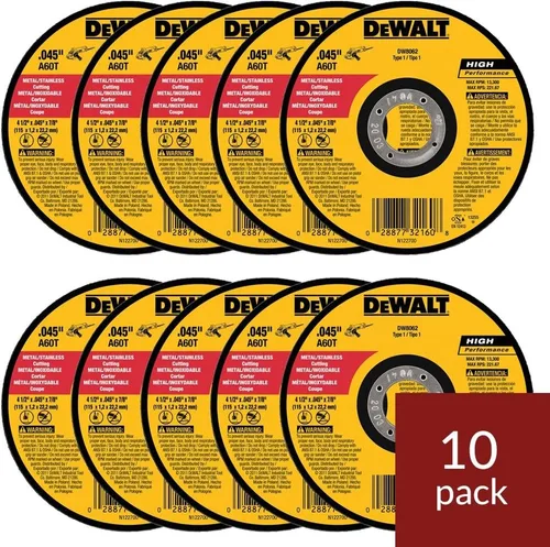 Miniatura 2 de DeWalt DW8062 - Rueda de corte fina para amoladora angular de metal de 4-1/2 x 045 x 7/8 pulgadas, paquete de 10