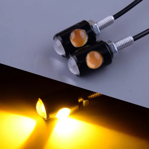 Miniatura 3 de 2 unids 12 V mini perno LED motocicleta intermitente indicador intermitente matrícula luces universales