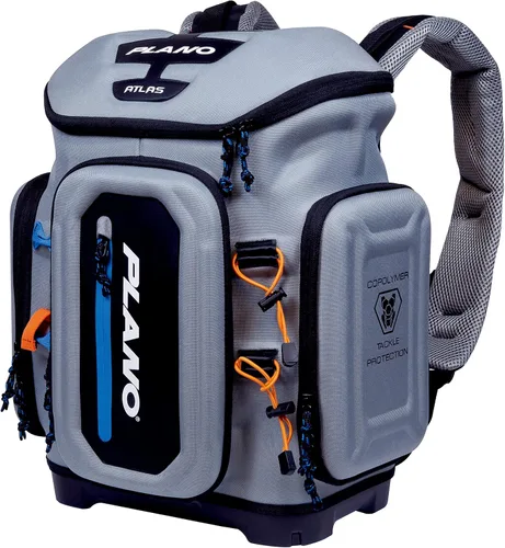 Mochila de Pesca Plano Atlas 3700, Material EVA Gris, Incluye 3 Cajas Utilitarias StowAway 3750 para Gusanos, Señuelos y Cebos, Base Impermeable y