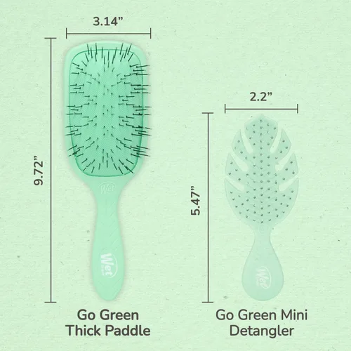 Miniatura 8 de Wet Brush Go Green - Cepillo desenredante de pelo grueso, cerdas IntelliFlex ultrasuaves con AquaVent - Afloja suavemente los nudos mientras