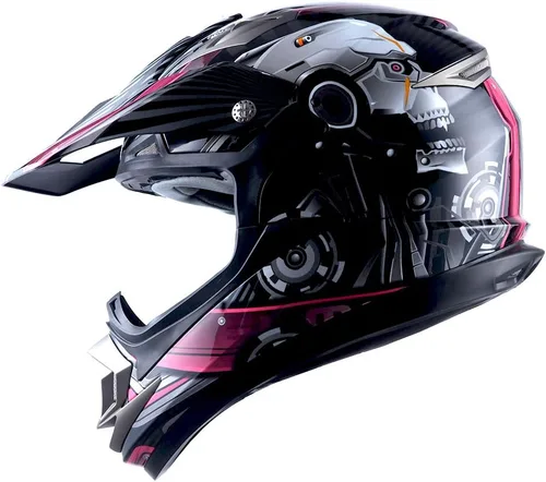 Miniatura 14 de 1Storm Casco de motocross para adultos, todoterreno, MX, BMX, ATV, motocross, mecánico, HGXP14B, fibra de carbono, negro, HGXP14B