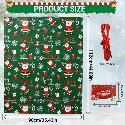 Miniatura 2 de ROSAUI Bolsas grandes de regalo de Navidad y tarjetas de regalo de Navidad, 3 bolsas de regalo de Navidad (44.09 x 35.43 pulgadas), bolsa de regalo