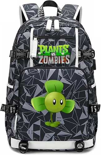 Miniatura 26 de ISaikoy Game Plants vs. Zombies - Mochila de hombro para libros, mochila escolar, color gris, Gris 15, Mochilas Daypack