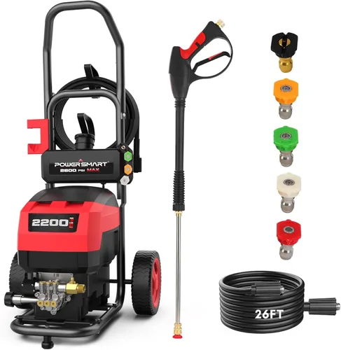 Miniatura 15 de PowerSmart DB1002 - Lavadora a presión eléctrica de 2600 PSI con motor sin escobillas de inducción, limpiador de alta presión de 3.0 GPM, 5