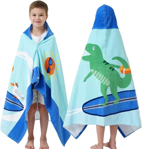 Miniatura 31 de Toallas de baño para niños, toallas para niños y niñas con capucha para playa, baño, piscina, toallas de natación de 30 × 50 PULGADAS de gran Alce