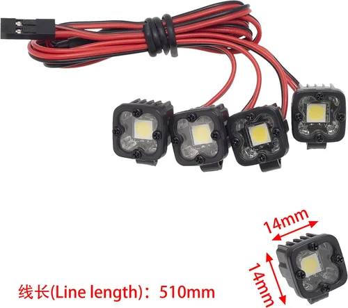 Miniatura 2 de Luces LED para Coches RC DKKY de 1/10 de Escala, Accesorios para RC Crawler para Axial SCX10 90046 Traxxas TRX4 TRX6 Wraith RR10 MST Redcat Gen8