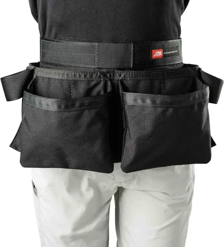 Miniatura 3 de Diamondback Delantal de herramientas Delantal de trabajo de bolsillo abierto para hombres y mujeres con 2 bucles de martillo y bandolier Delantal