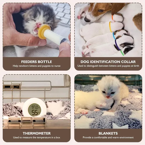 Miniatura 6 de Incubadora para cachorros con calefacción, incubadoras para cachorros, control de temperatura y ventilación silenciosa, incubadoras para gatitos