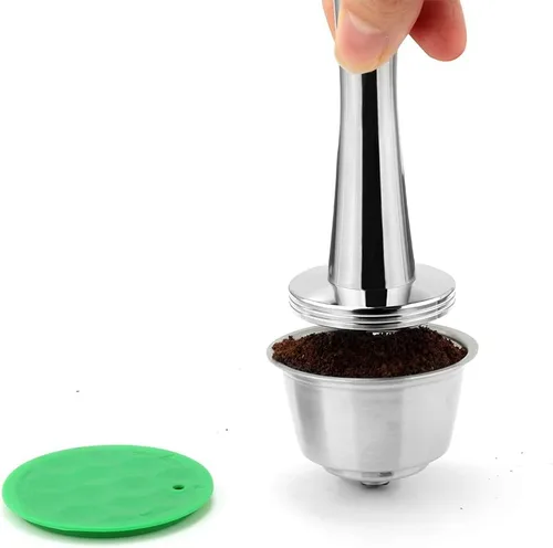 Miniatura 3 de Bresuve Dolce Gusto - Prensa de café de acero inoxidable para suministros de cafetería, 1.614 in
