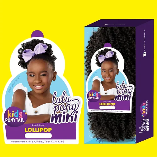 Miniatura 7 de Sensationnel Lulupony Mini - Lollipop cola de caballo con cordón para niños sintético pony up do wig piece (T2/27)