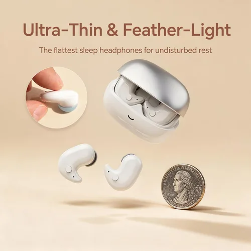 Miniatura 2 de Xmenha Auriculares para dormir, mini auriculares planos invisibles para dormir de lado, cómodos de perfil bajo, pequeños, discretos, micro ocultos