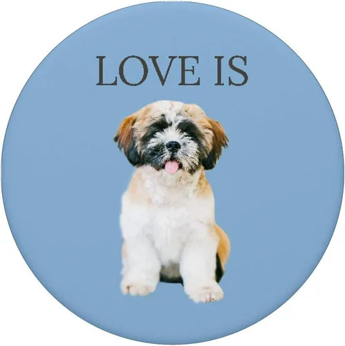 Miniatura 3 de Shih Tzu - Camiseta para mujer y hombre, diseño con texto en inglés "Love", para perro, mamá, papá, mascota, cachorro, con agarre y soporte