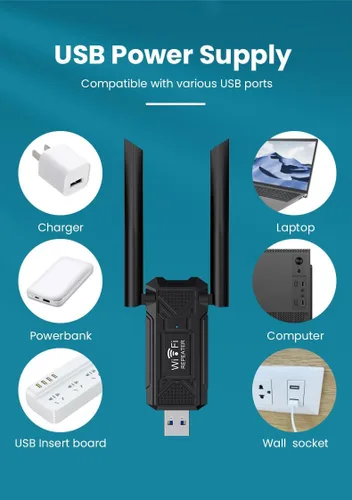 Miniatura 7 de Amplificador de señal USB WiFi, adecuado para repetidores WiFi domésticos, potenciador inalámbrico WiFi de 2.4 GHz, configuración fácil de un clic