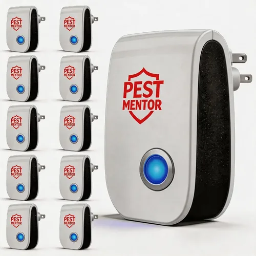 Repelente ultrasónico de control de plagas, paquete de 10 unidades, repelente de ratones para interiores para arañas, insectos, cucarachas,