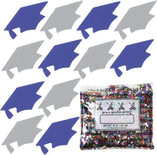 Miniatura 150 de Confetti Grad Cap Negro, Azul Marino Combo - 2 bolsas de media onza (1 oz)