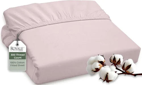 Miniatura 14 de ROYALE LINENS Sábana bajera ajustable de 300 hilos 100% algodón peinado de fibras largas, tamaño Queen, sábana inferior súper suave con bolsillo