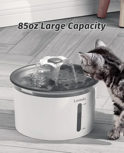 Miniatura 3 de Loomla Fuente de agua para gatos, fuente de agua para mascotas de 85 onzas / 2.5 litros en interiores, dispensador automático de agua para perros