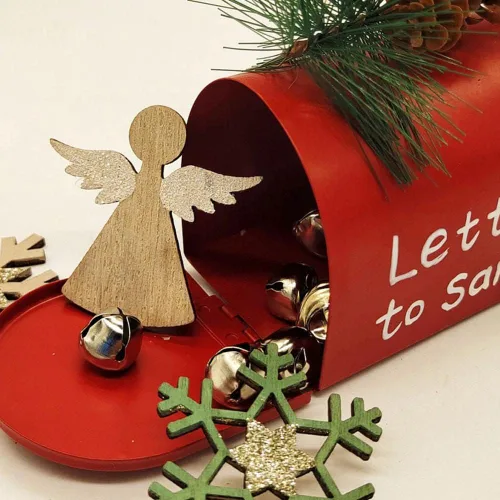 Miniatura 4 de Ochine Mini buzón de Navidad, letras a Papá Noel, árbol de Navidad, colgante, adornos colgantes para decoración del hogar, Navidad, buzón de Papá