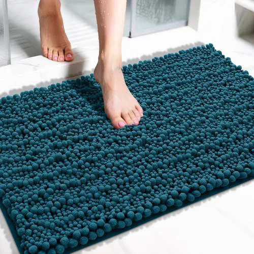 Miniatura 123 de Yimobra Alfombras de Baño Antideslizantes Lavables - Alfombra de Baño de Chenilla Ultra Suave Absorbente, Alfombra Peluda de Secado Rápido para Negro