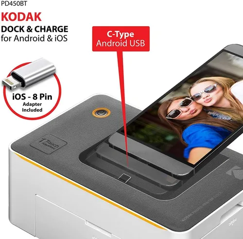 Miniatura 6 de Kodak Dock Premium - Impresora fotográfica instantánea portátil para fotos de 4x6 pulgadas, fotos en color, tecnología 4 Pass y proceso