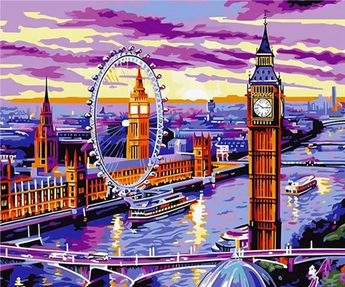 Kaliosy Kits de pintura de diamantes 5D para adultos de ciudad por números, pintura con diamantes, paisaje artístico, taladro completo, decoración