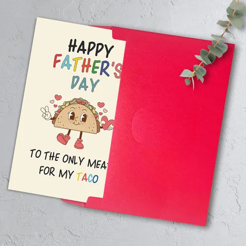 Miniatura 4 de Taco - Tarjeta de regalo para el día del padre de parte de la esposa, regalo feliz del día del padre para marido novio, tarjeta divertida del día